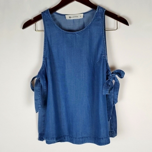 THE Impeccable Pig Chambray Minimalist Beachy Boho Top Small - Picture 1 of 8